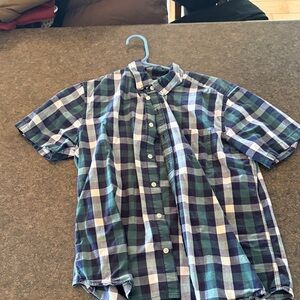 GAP Blue and Green Plaid Shirt